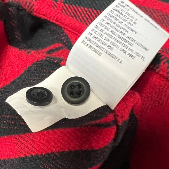 American Eagle Long Sleeve Buffalo Plaid Flannel Button Down Shacket Size S - Picture 12 of 12